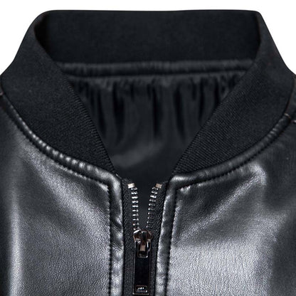 Faux Leather Moto Bomber Jacket