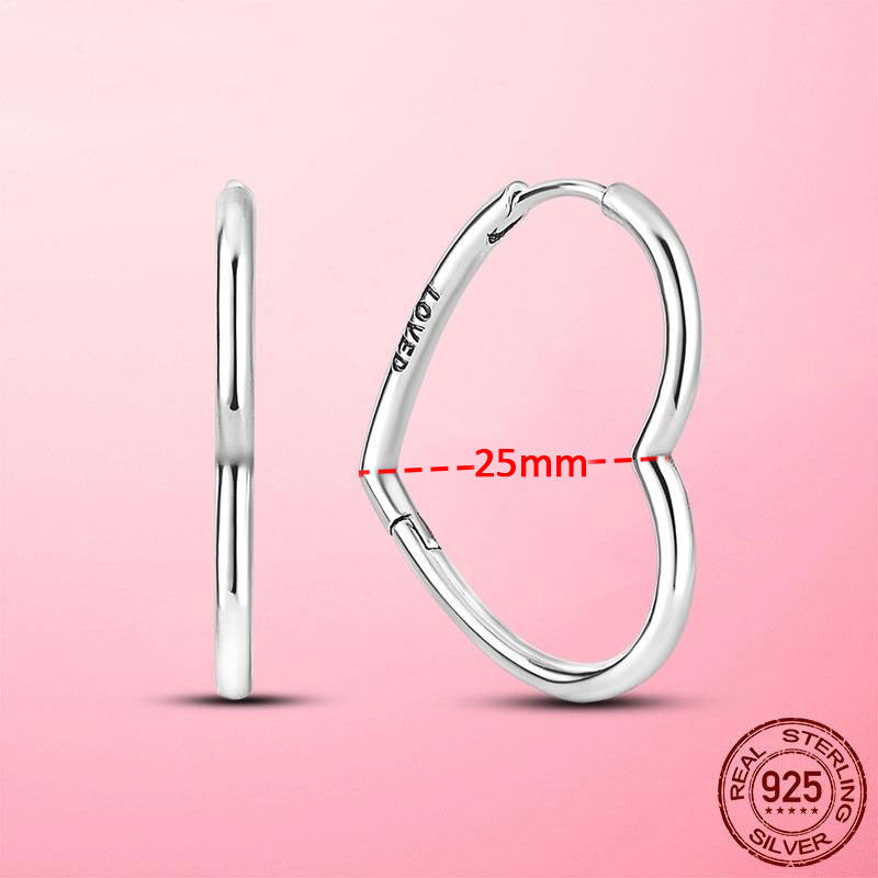925 Silver Heart CZ Earrings