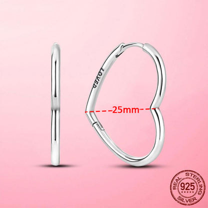 925 Silver Heart CZ Earrings