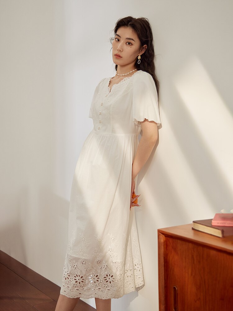 DUSHU Cotton Temperament Dress