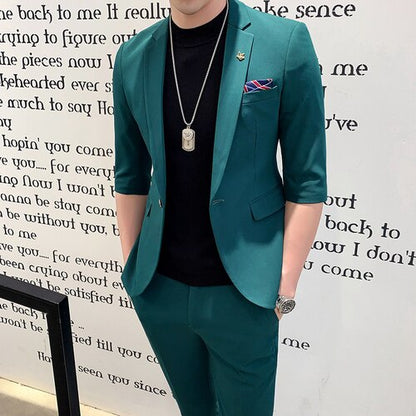 2 Piece Half-Sleeve Spring Suit