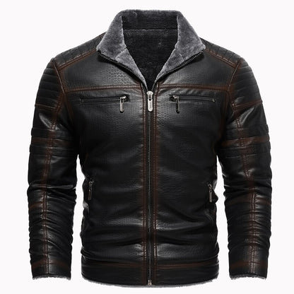 Faux Leather Winter Jacket
