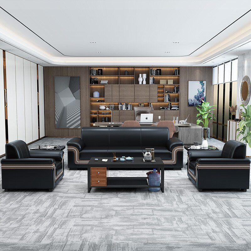 Simple Leather Reception Sofa