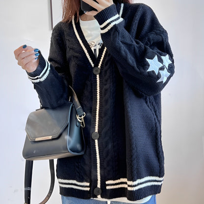 Winter Star Embroidered Cardigan