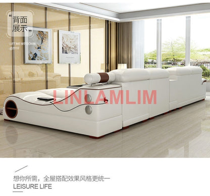 Manbas Genuine Leather Smart Sofa