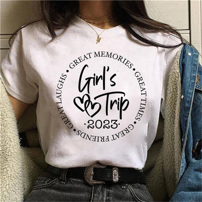 Summer Casual Girls Trip Tee
