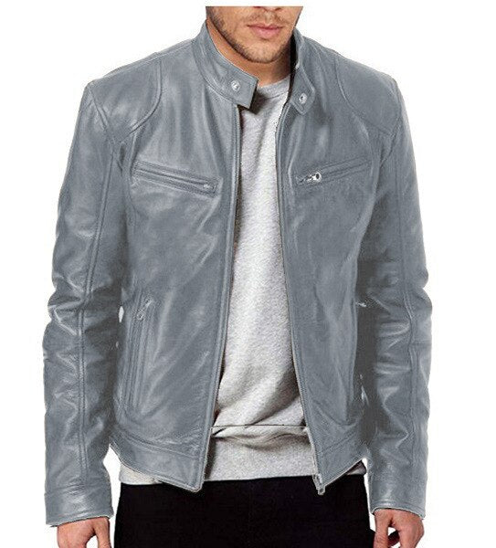 Faux Leather Aviator Jacket