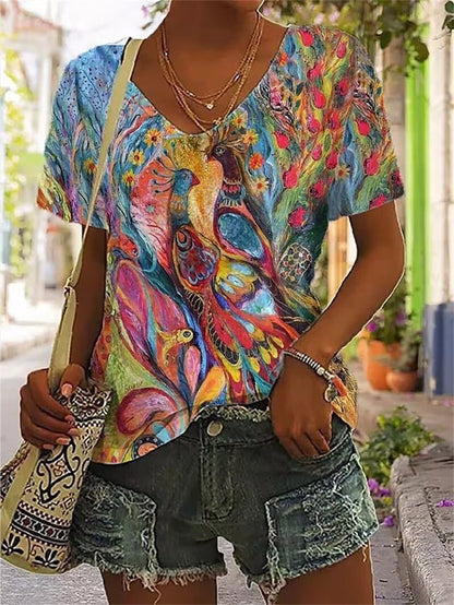 Ethnic Style Print T-Shirt