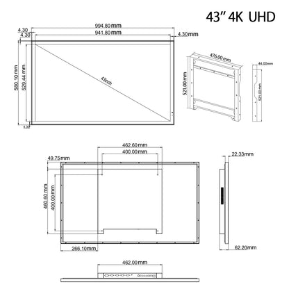 4K 43 in Bathroom LED TV