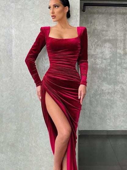 Sexy Velvet Evening Gown