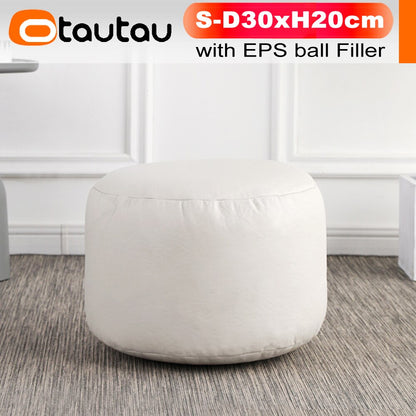 OTAUTAU Round Leather Ottoman