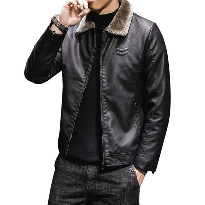 Faux Leather Wooly Jacket