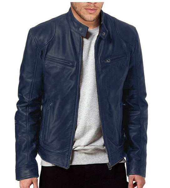 Faux Leather Aviator Jacket