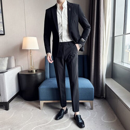 Textured Casual Two-Piece Suit