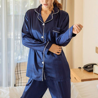 Embroidered Satin Pajama Set