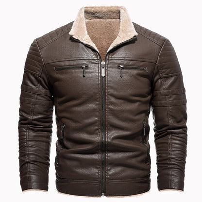 Faux Leather Winter Jacket