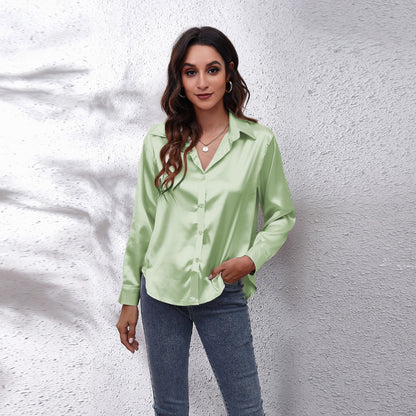 Satin Tie-Front Shirt
