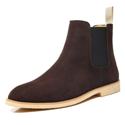 Pointed Suede Chelsea Boots
