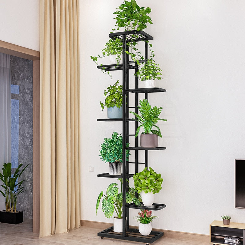Iron Shelved 8 Tier Plant Stand
