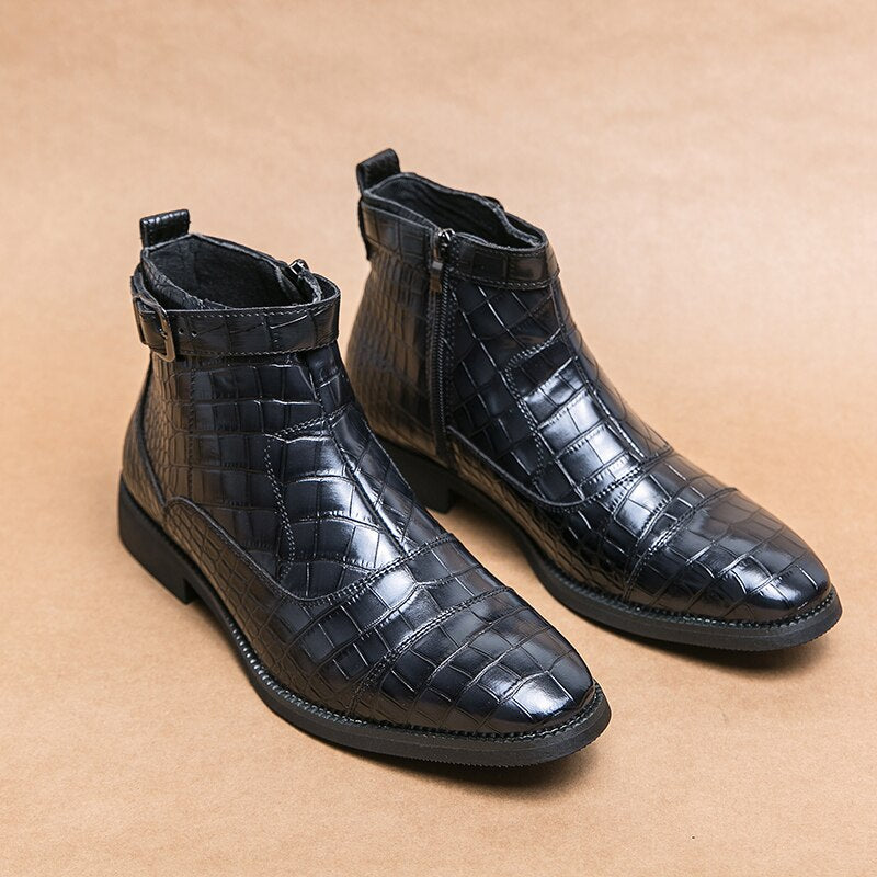 Crocodile Buckle Boots