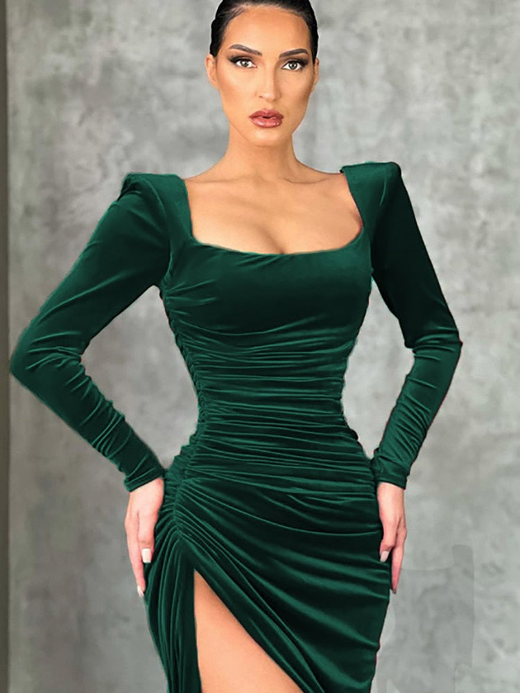 Sexy Velvet Evening Gown
