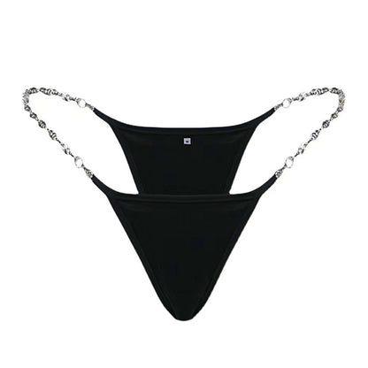 Solid Chain V Panties