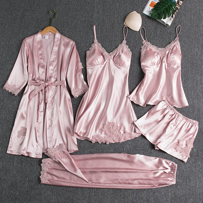 Lace Trimmed Pajama Set