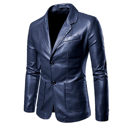 Faux Leather Cafe Racer Jacket