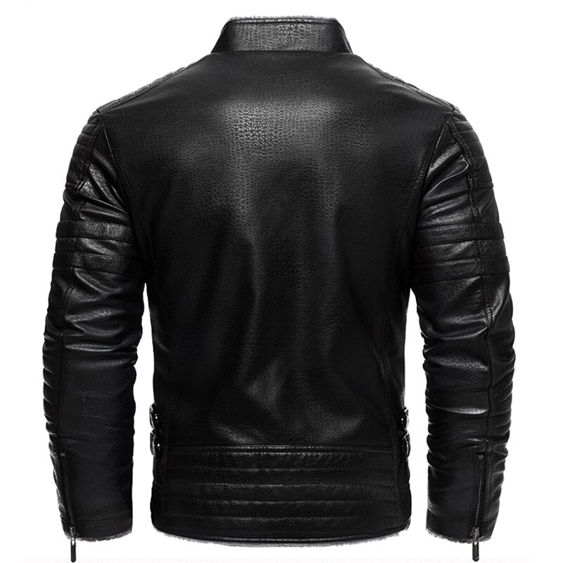 Faux Leather Winter Jacket