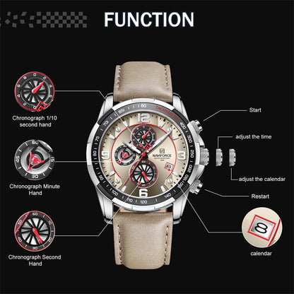 NAVIFORCE Waterproof Leather Watch