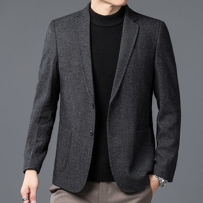 QUANBO Winter Wool Blazer