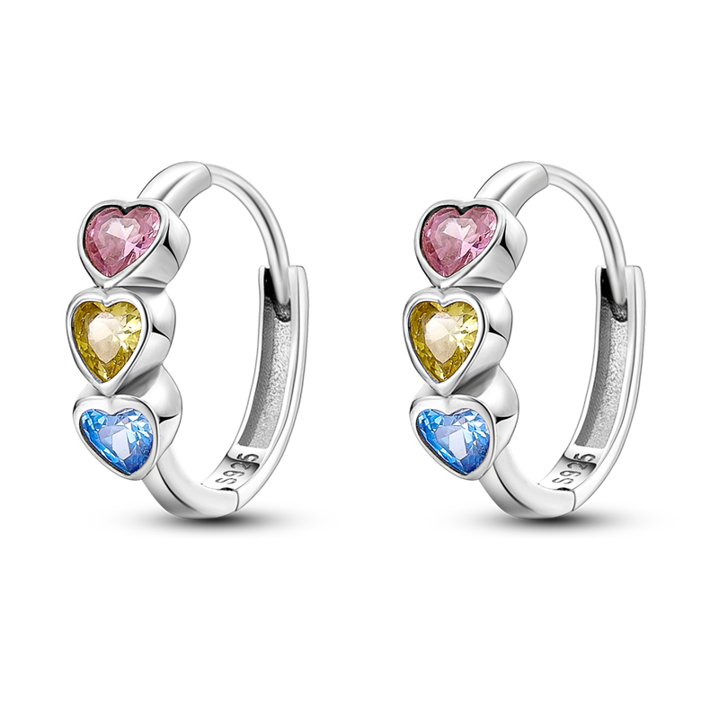 925 Silver Heart CZ Earrings