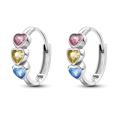 925 Silver Heart CZ Earrings