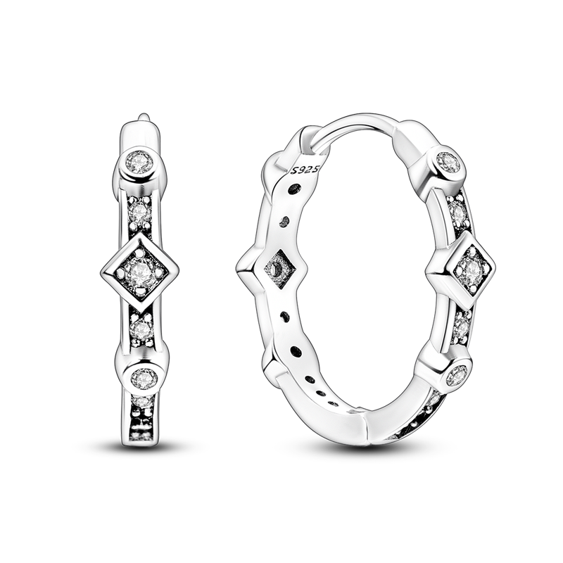 925 Silver Heart CZ Earrings