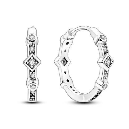 925 Silver Heart CZ Earrings