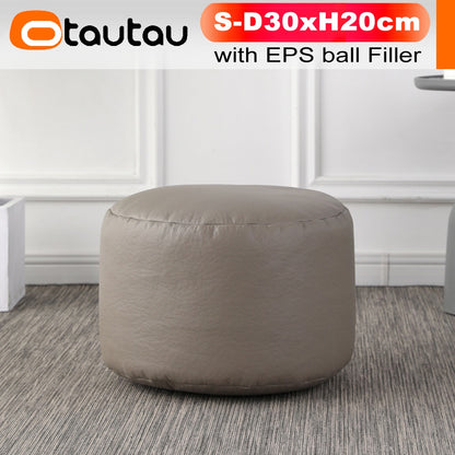 OTAUTAU Round Leather Ottoman