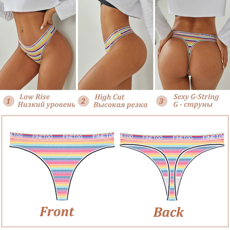 4 PieceCotton Stripe Panties