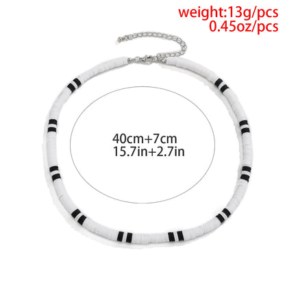 Black/White Soft Clay Bead Choker