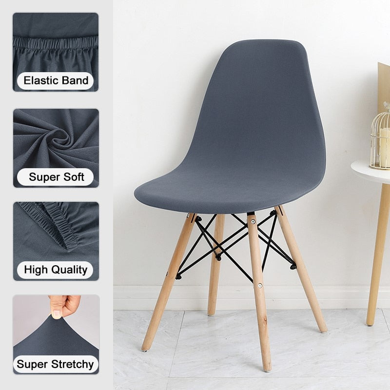 Solid Color Shell Chair Cover