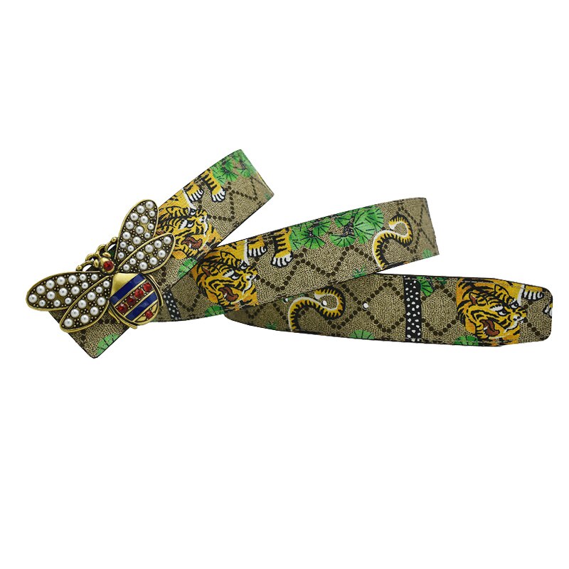 Green Tiger Leather Belt