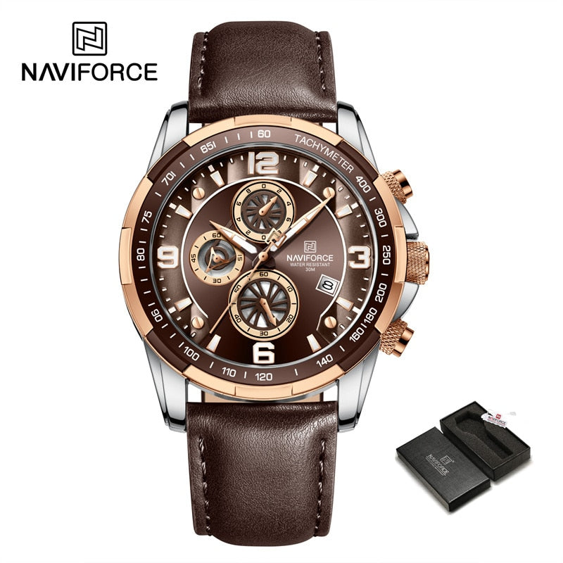 NAVIFORCE Waterproof Leather Watch