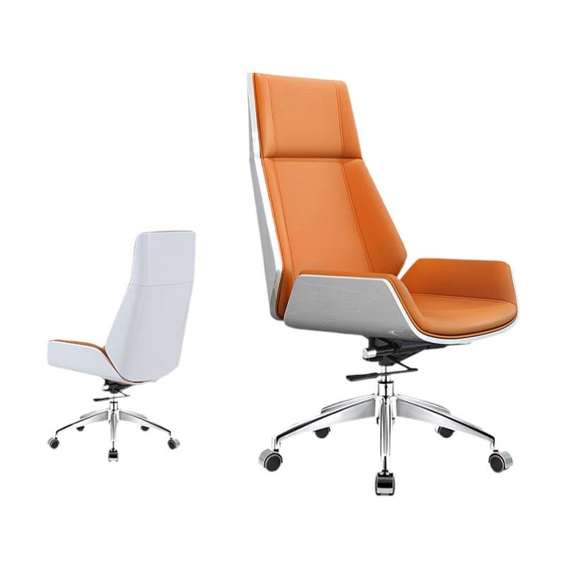 High-Back Bentwood Swivel Chair