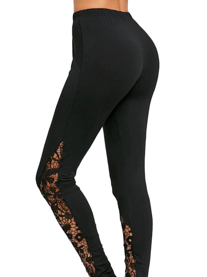 High Waisted Black Lace Leggings