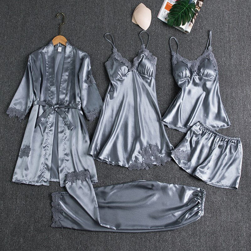 Lace Trimmed Pajama Set