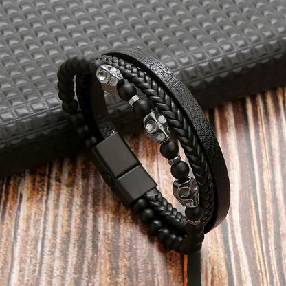 Biker Leather Bracelet