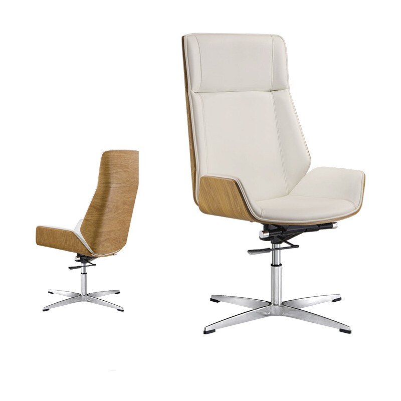 High-Back Bentwood Swivel Chair