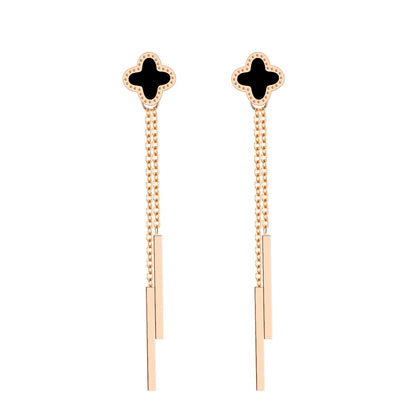 Oil Drip Four-leaf Clover Earrings