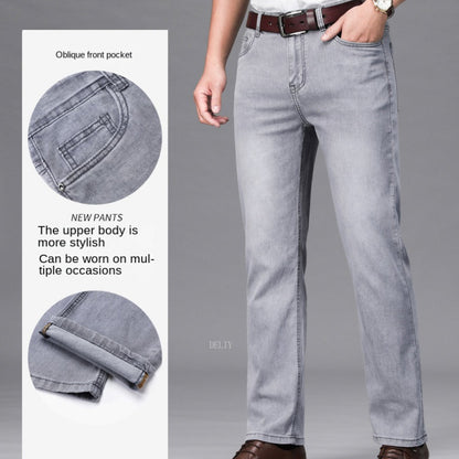 Straight Lightweight Cotton Stretch Jeans