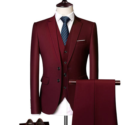 YIKUO Luxury 3 Piece Suit