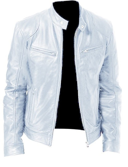 Faux Leather Aviator Jacket